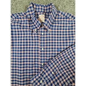 Brooks Brothers‎ Mens Madison Fit Plaid Shirt All Cotton The Original Polo Shirt